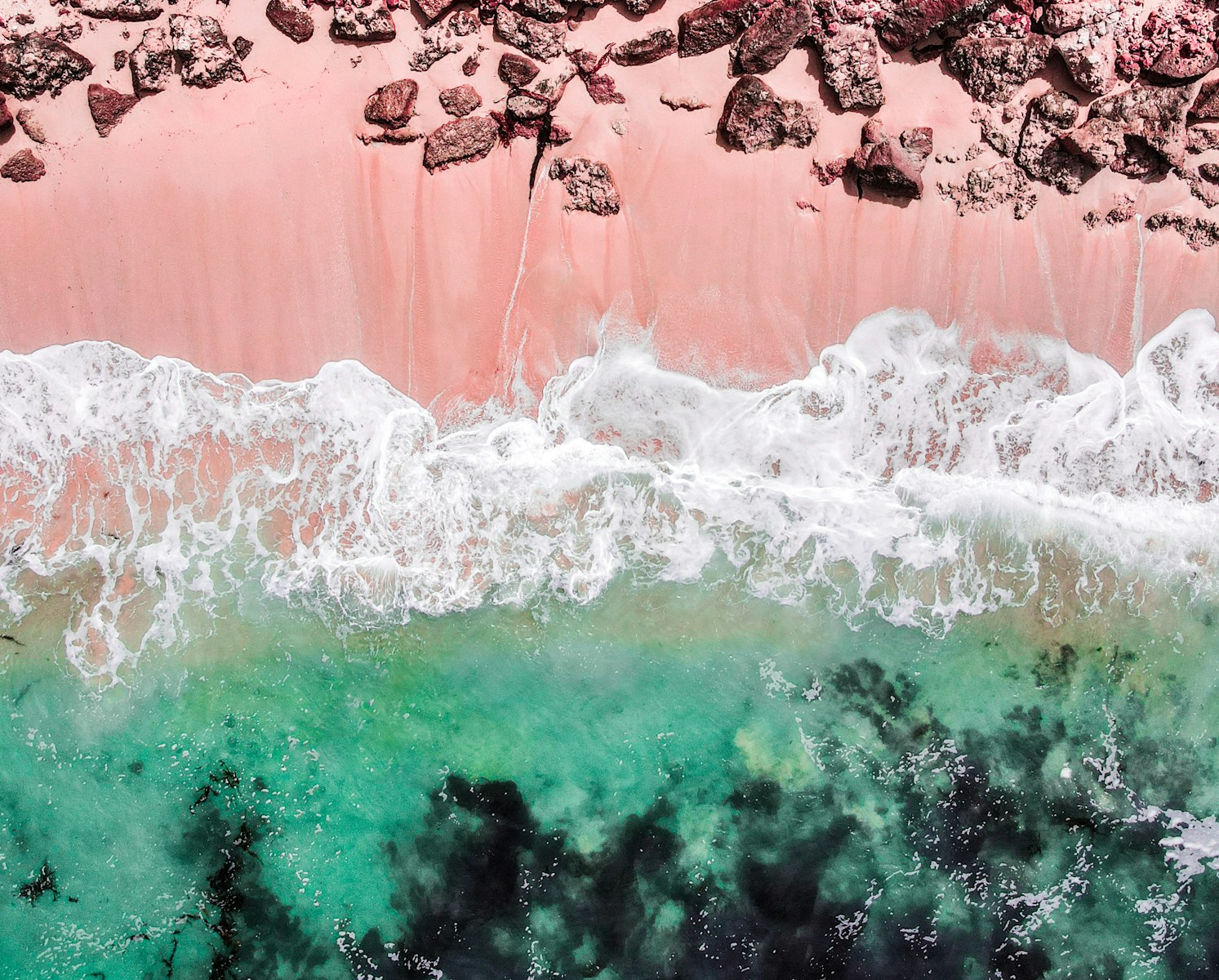 aerial view of ocean waves