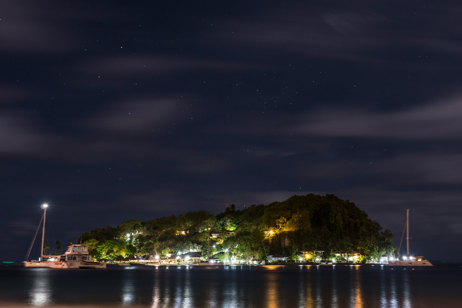 aerial photography of island at night time